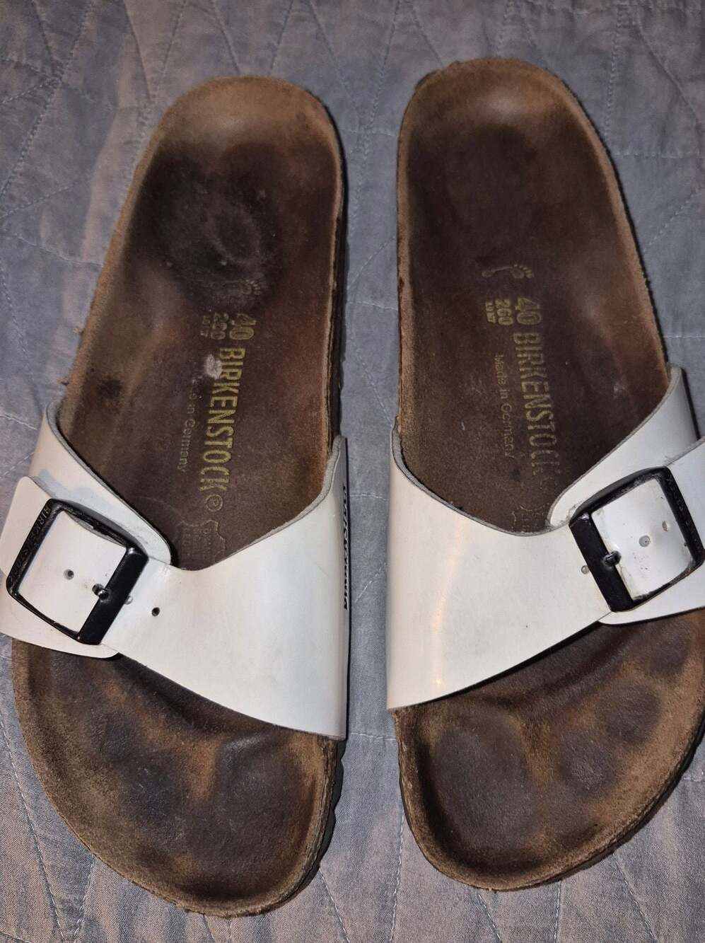 Birkenstock Madrid White Birko-Flor One Strap Sandals Size 40